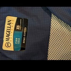 Long sleeve blue fish gear shirt